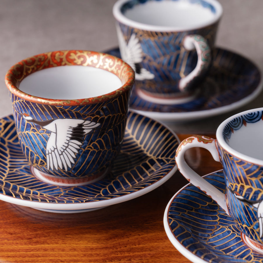 Cranes Flying Above the Waves