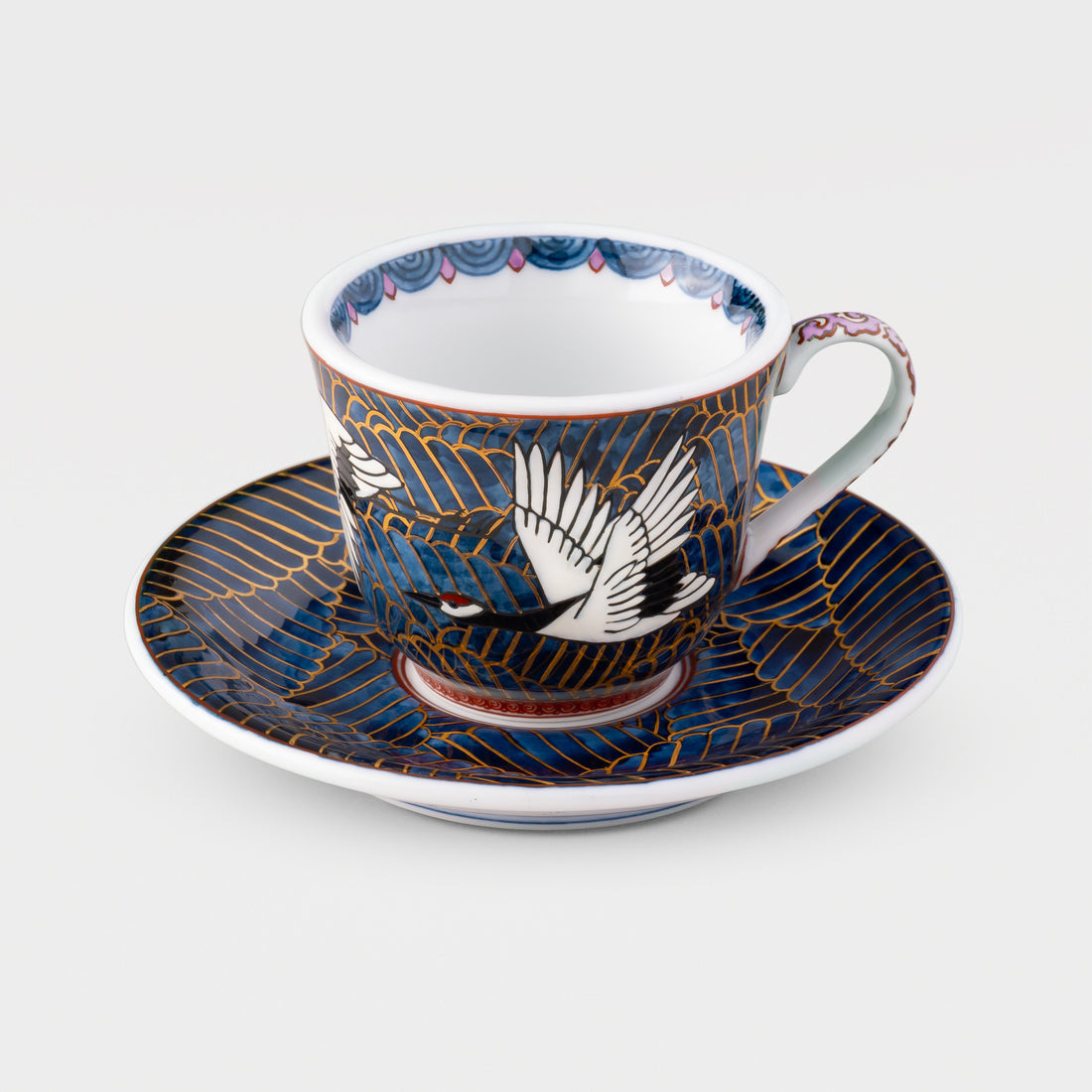 Cranes Flying Above The Waves (Purple)